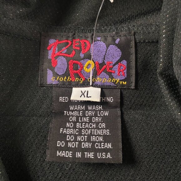 Vintage 90s Red Rover Jacket Women's XL Black Abstract Softshell Made in the USA - Picture 6 of 11